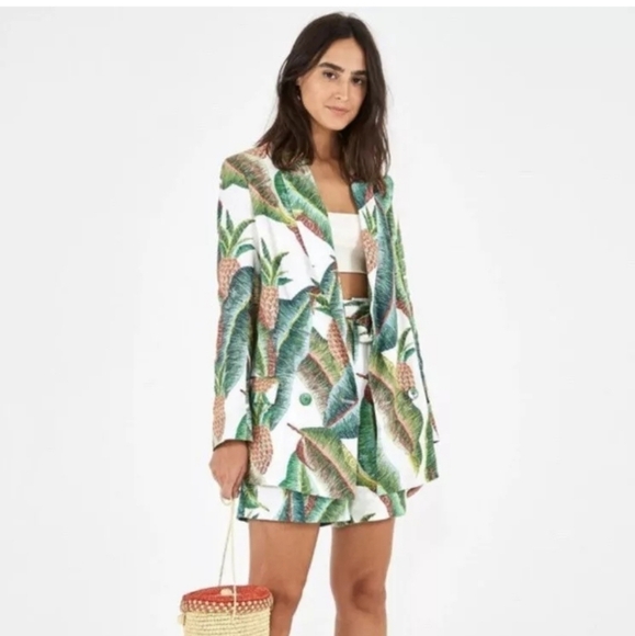 Farm Rio Tropical Pineapple blazer Sz S - Picture 1 of 16
